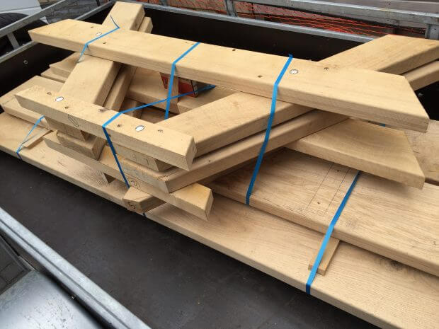 Eiken picknicktafel bouwpakket