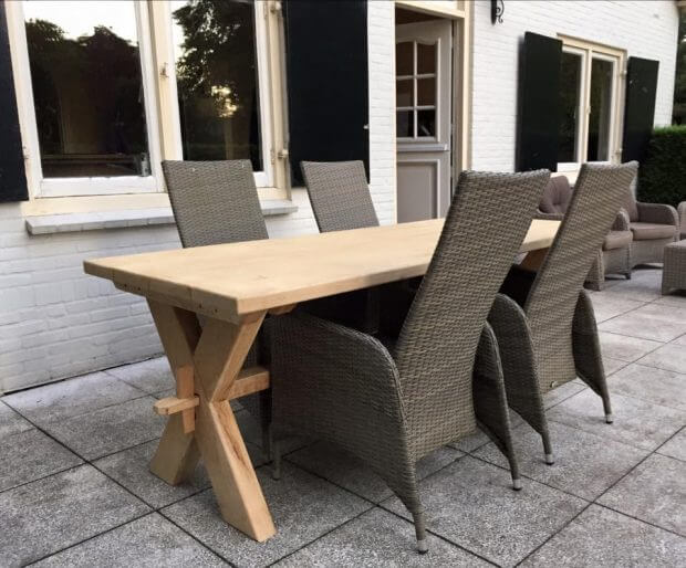 eiken tuintafel voor buiten