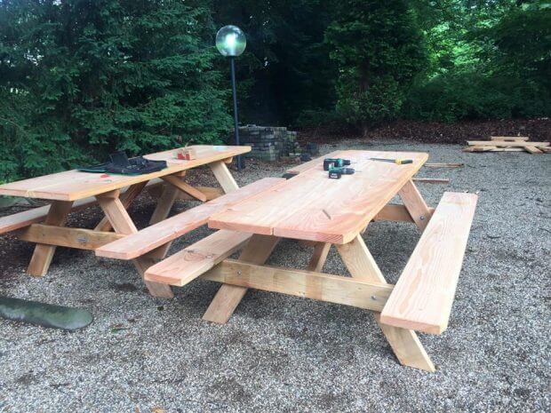 picknicktafel monteren