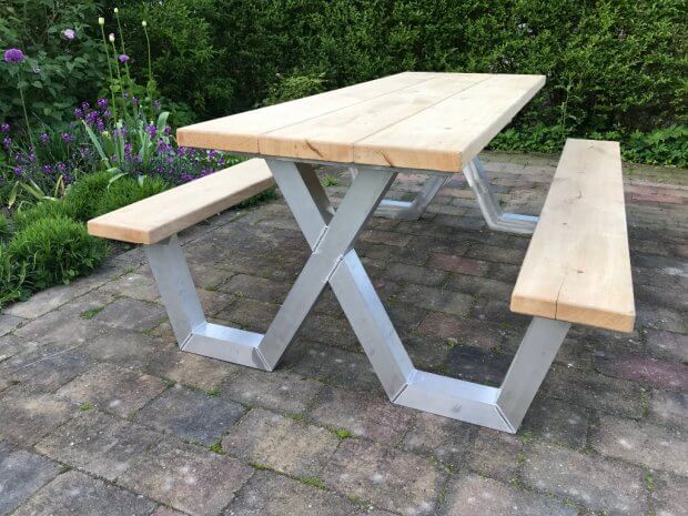 Picknicktafel met aluminium frame